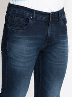 Mens Straight Slim Fit Dark Washed Denim