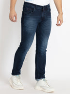 Mens Straight Slim Fit Dark Washed Denim