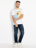 Mens Straight Slim Fit Dark Washed Denim
