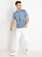 Mens Straight Slim Fit Mid Rise Denim