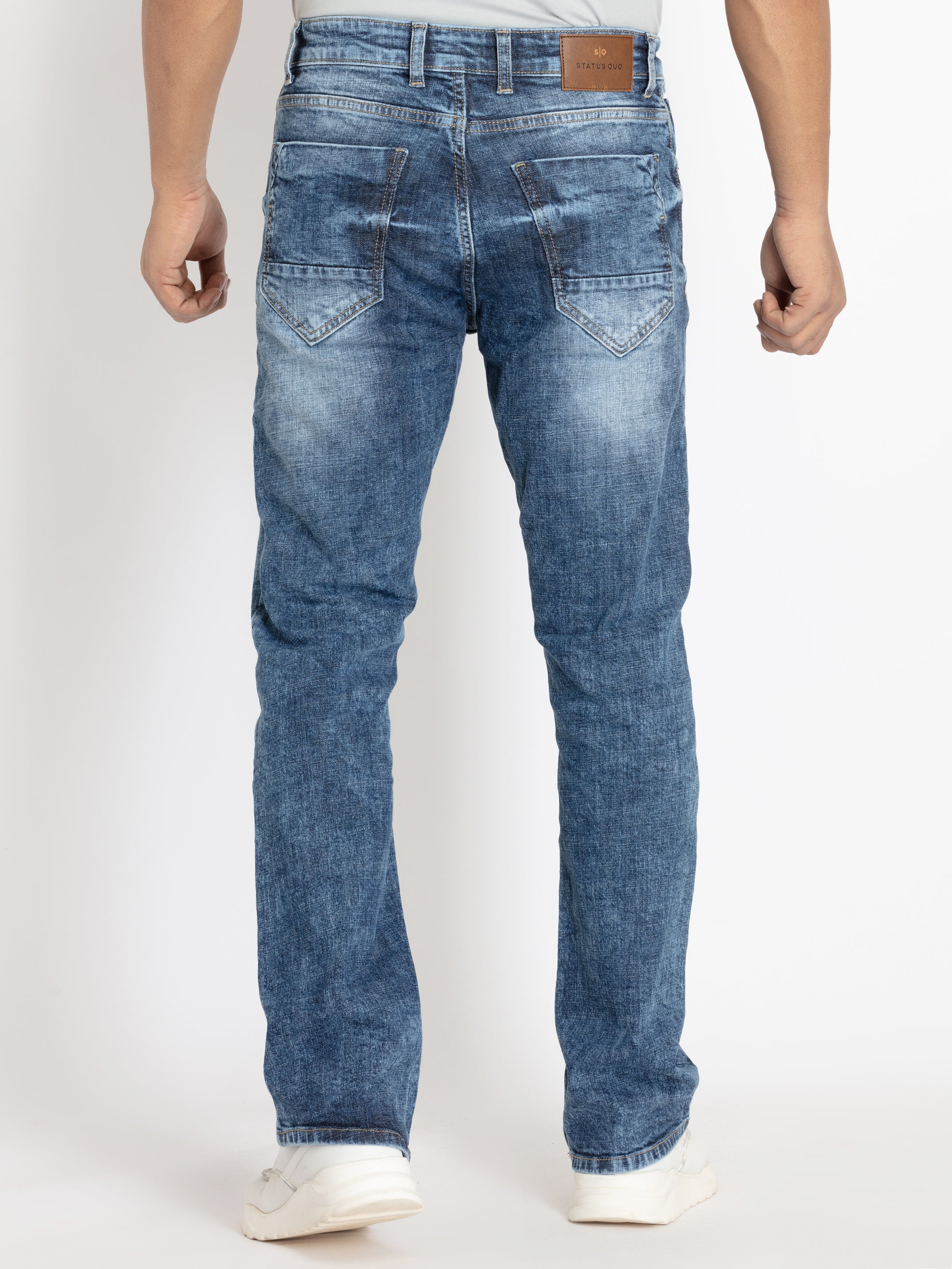 Mens Boot Cut Fit Light Washed Denim Secondary image