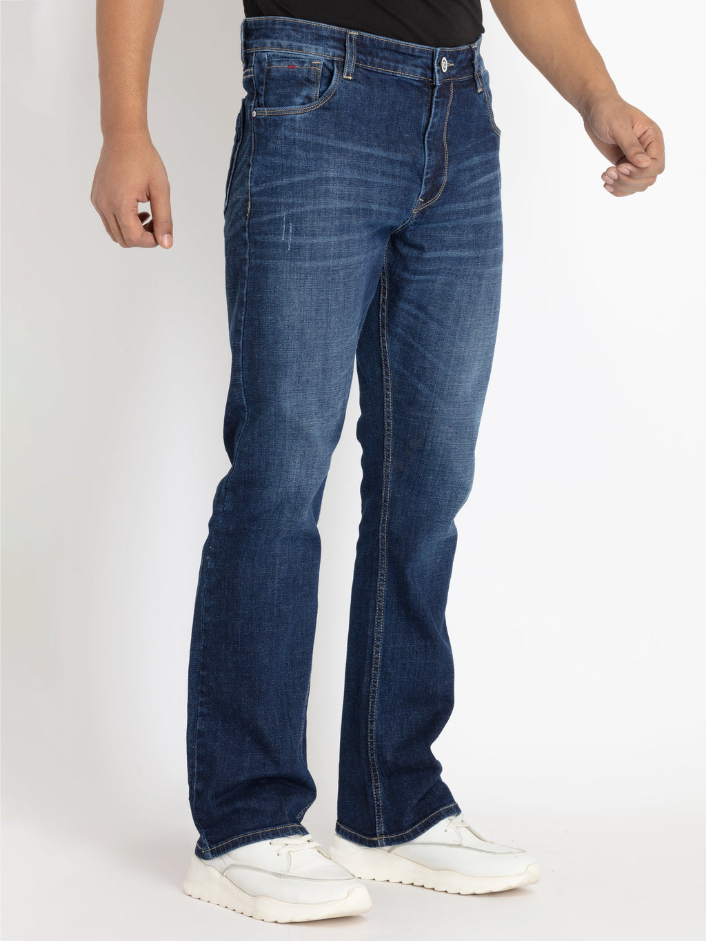 Mens Boot Cut Fit Light Washed Denim