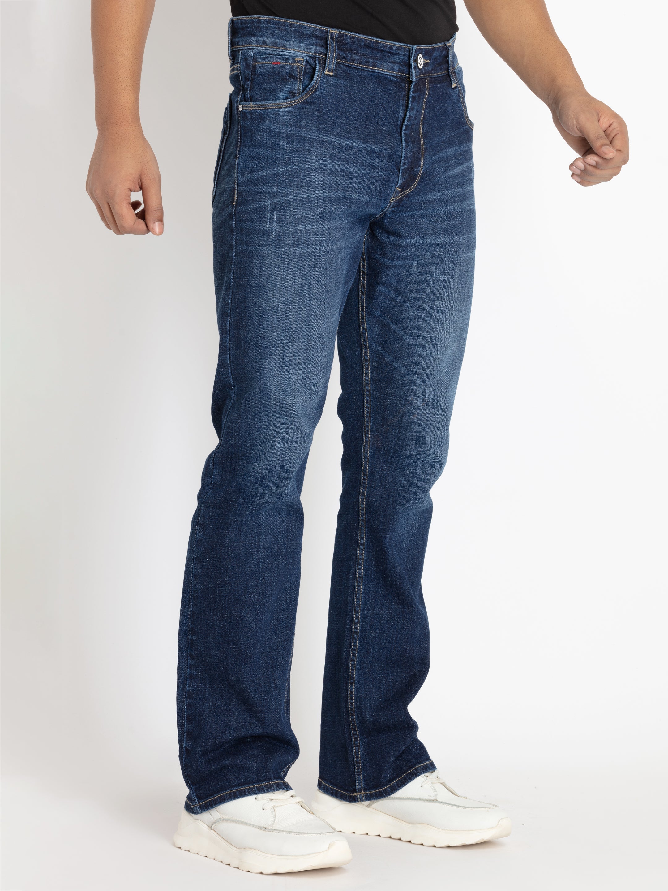 Mens Boot Cut Fit Light Washed Denim