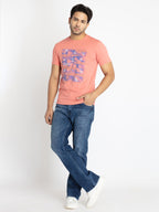 Mens Boot Cut Fit Light Washed Denim