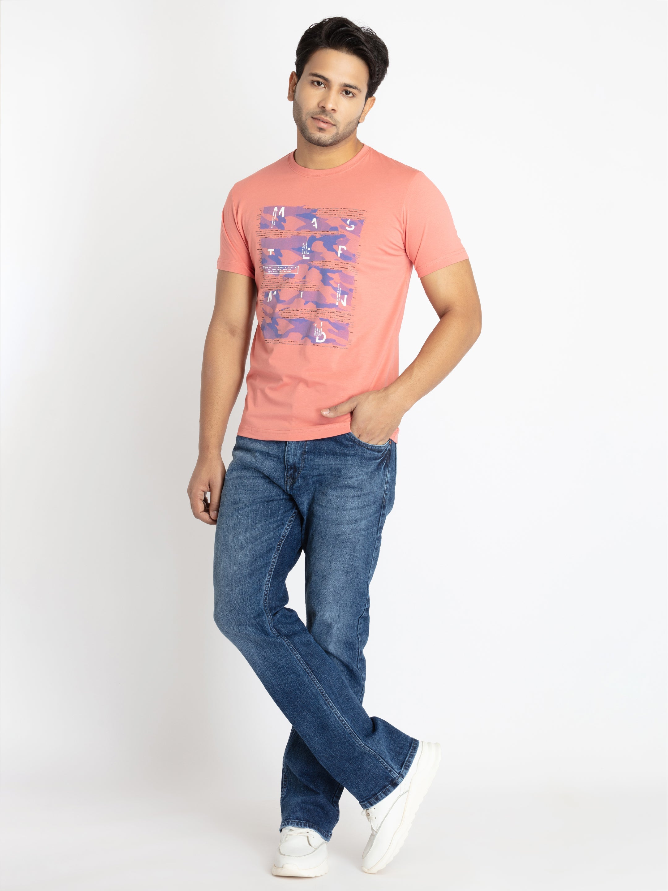 Mens Boot Cut Fit Light Washed Denim