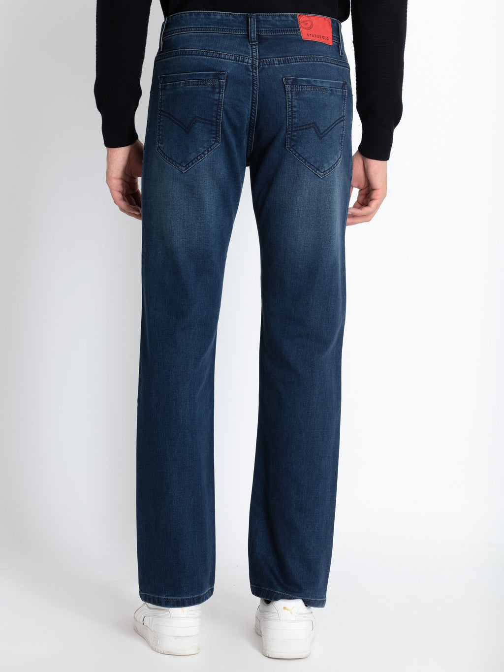 Mens Solid Straight Fit Denim