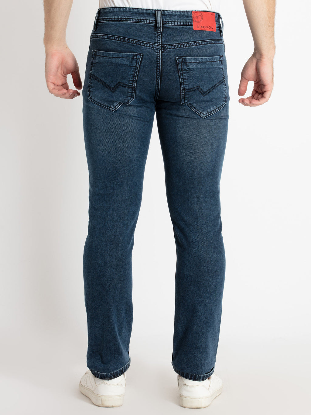 Mens Straight Fit Washed Denim