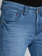Men's Light Washed Slim Fit Denim