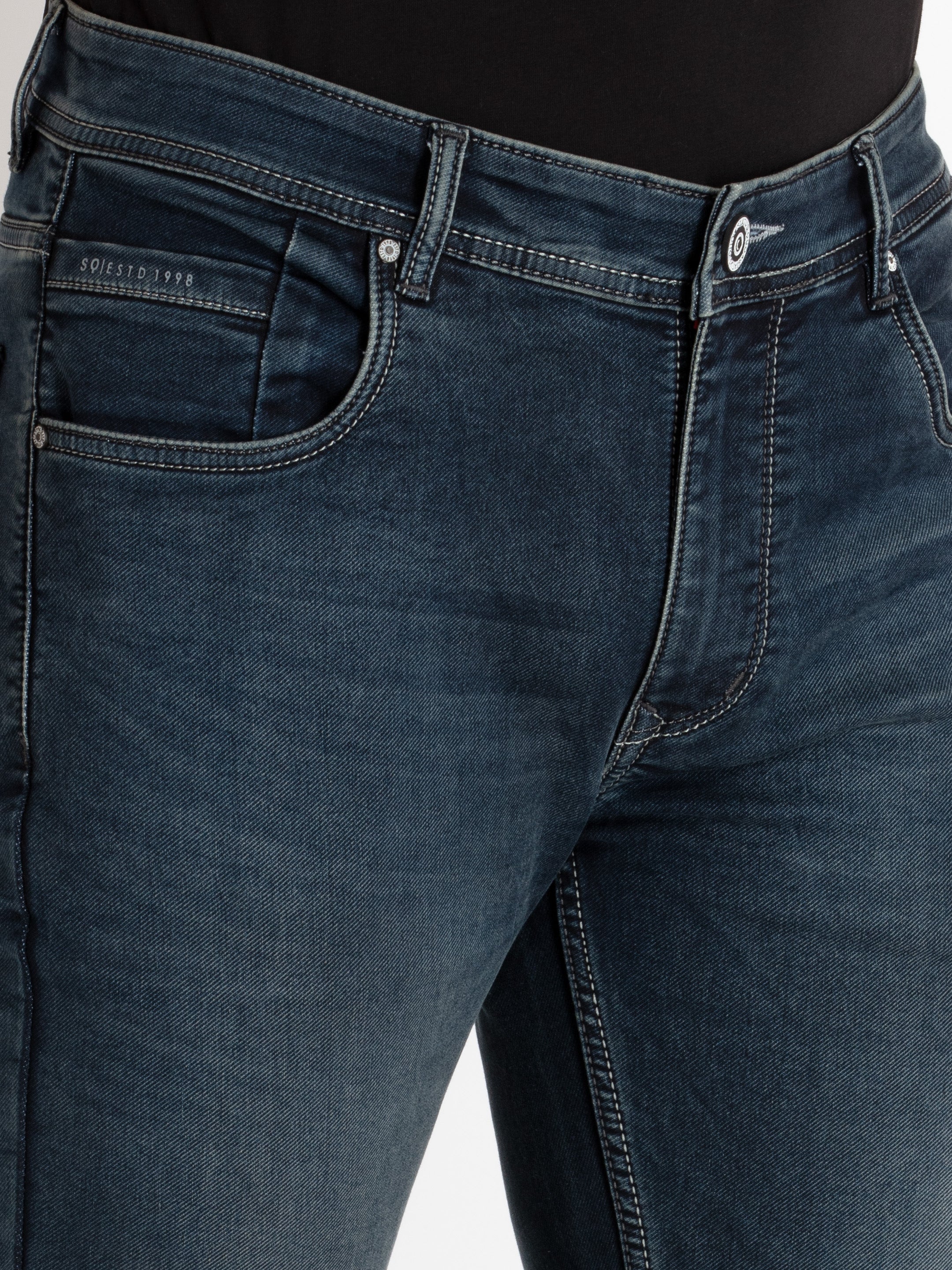Mens Straight Fit Washed Denim