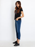 Womens Mid Rise Skinny Fit Denim
