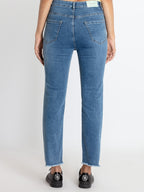 Womens Mid Rise Straight Fit Denim