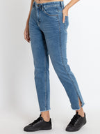 Womens Mid Rise Straight Fit Denim