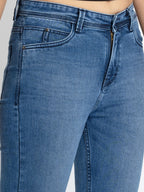 Womens Mid Rise Straight Fit Denim