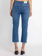Womens Mid Rise Straight Fit Denim