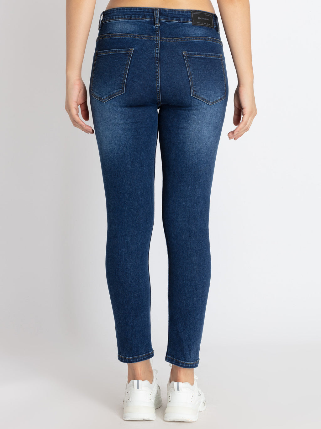 Womens Mid Rise Skinny Fit Denim