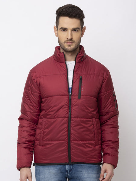 Buy Navy Solid Tipping Rib Quilted Jacket for Men | Status Quo