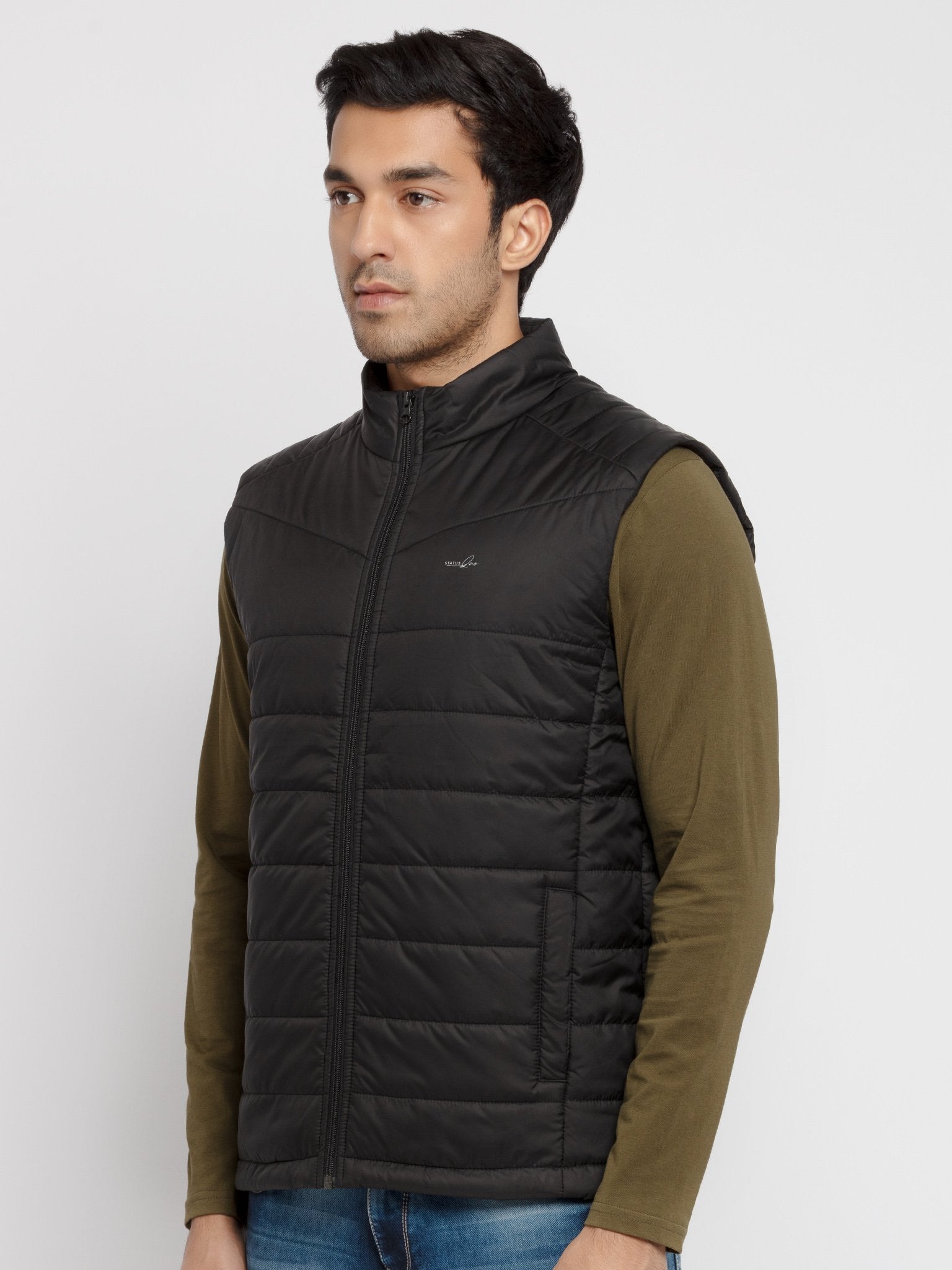 Mens Solid Quilted Jacket