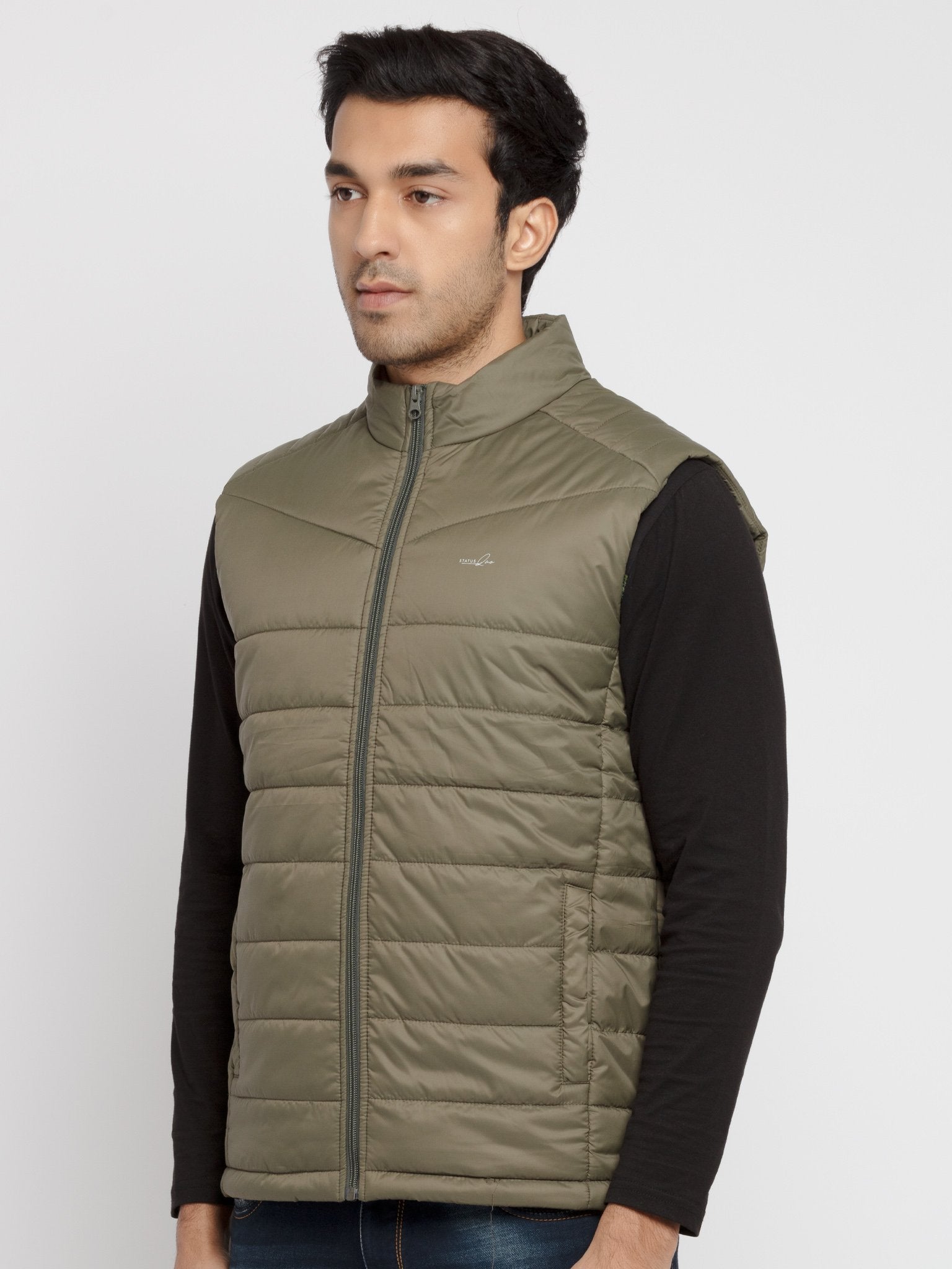 Men's Solid Quilted Jacket Secondary image