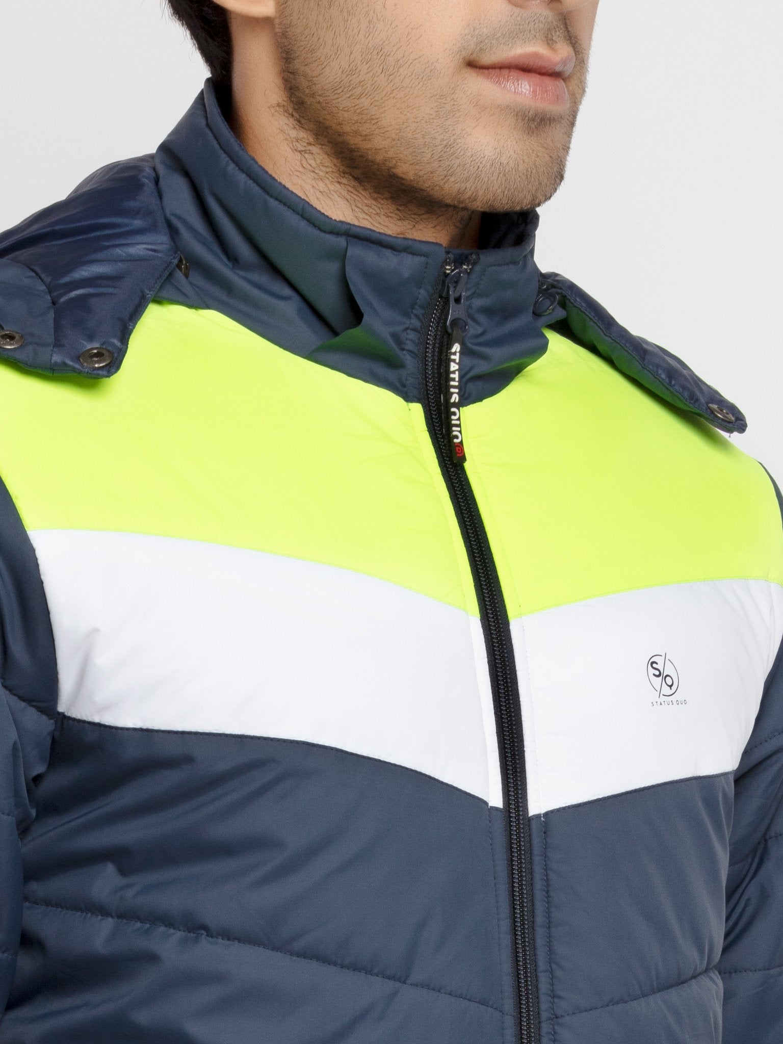 Mens Colour Blocking Quillted Jacket