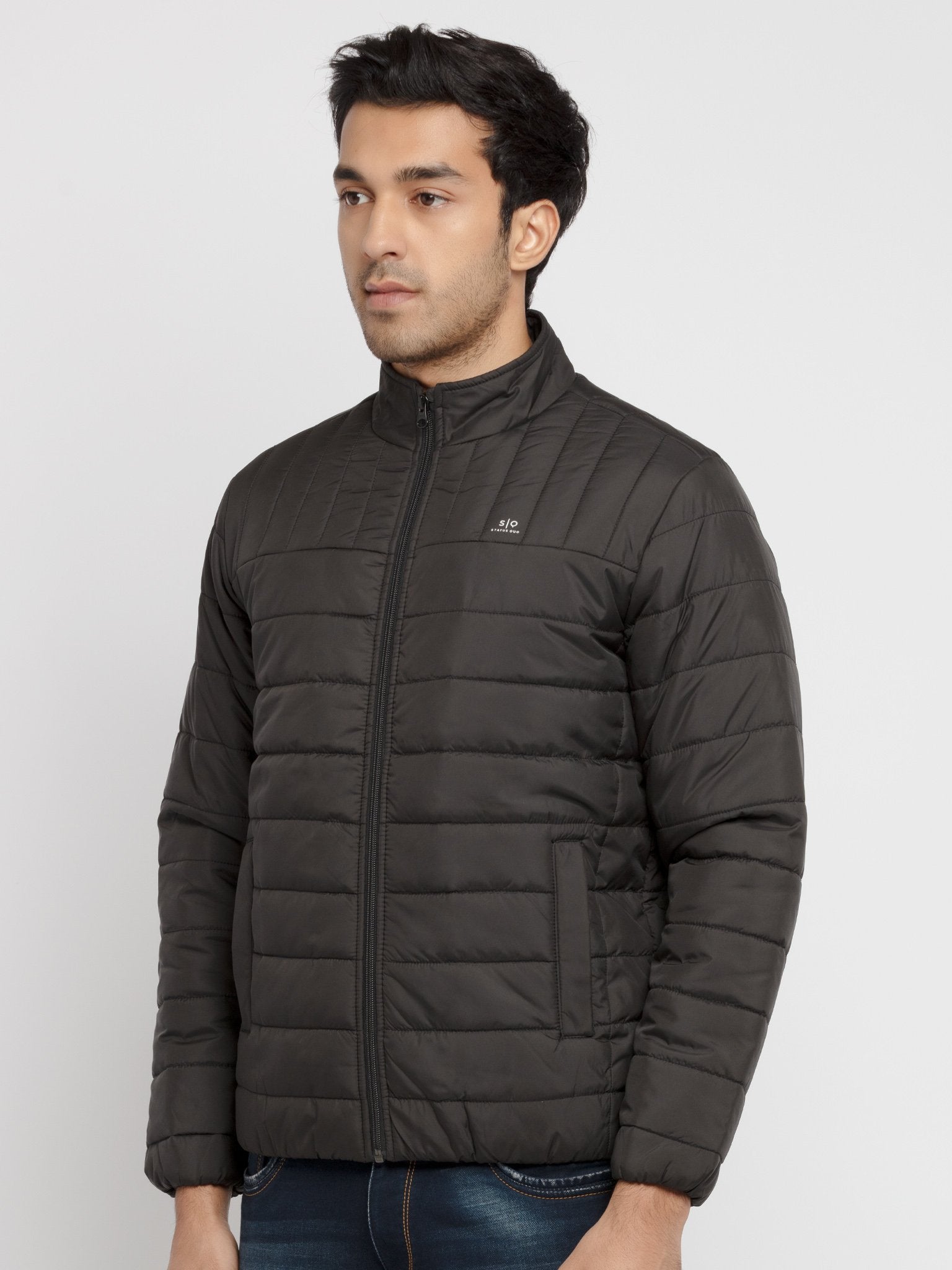 Mens Solid Quilted Jacket Secondary image