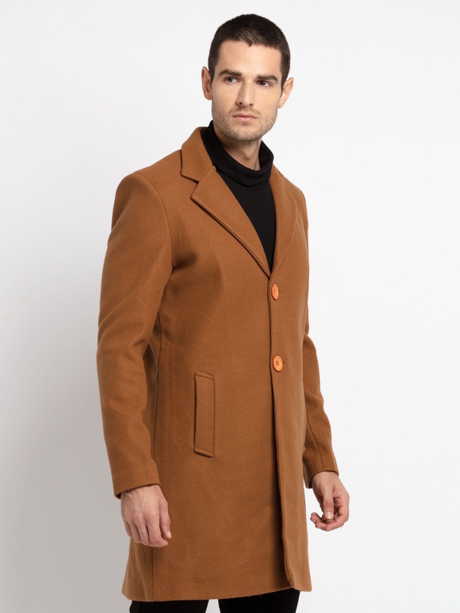 Mens Solid Trench Coat 3XL TAN JKT-21591-TAN - Main Image