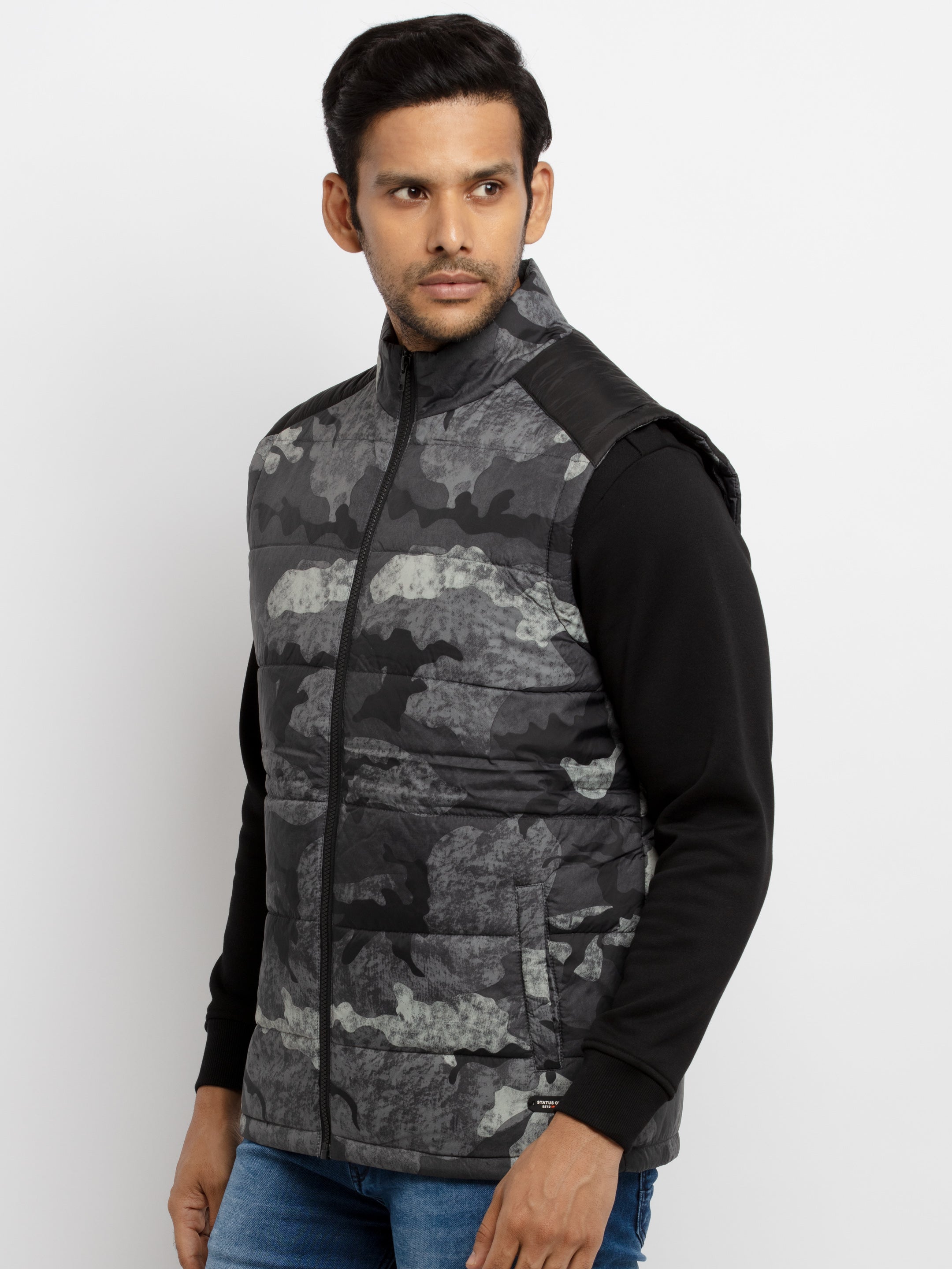 Mens Quilted  High Neck Sleeveless Jacket Secondary image