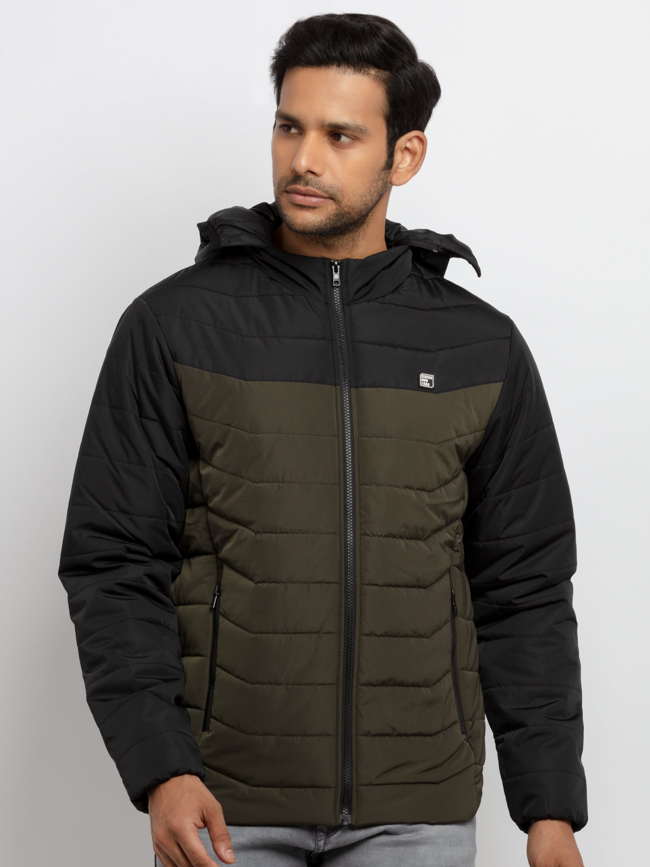 Mens Quilted Hooded Jacket