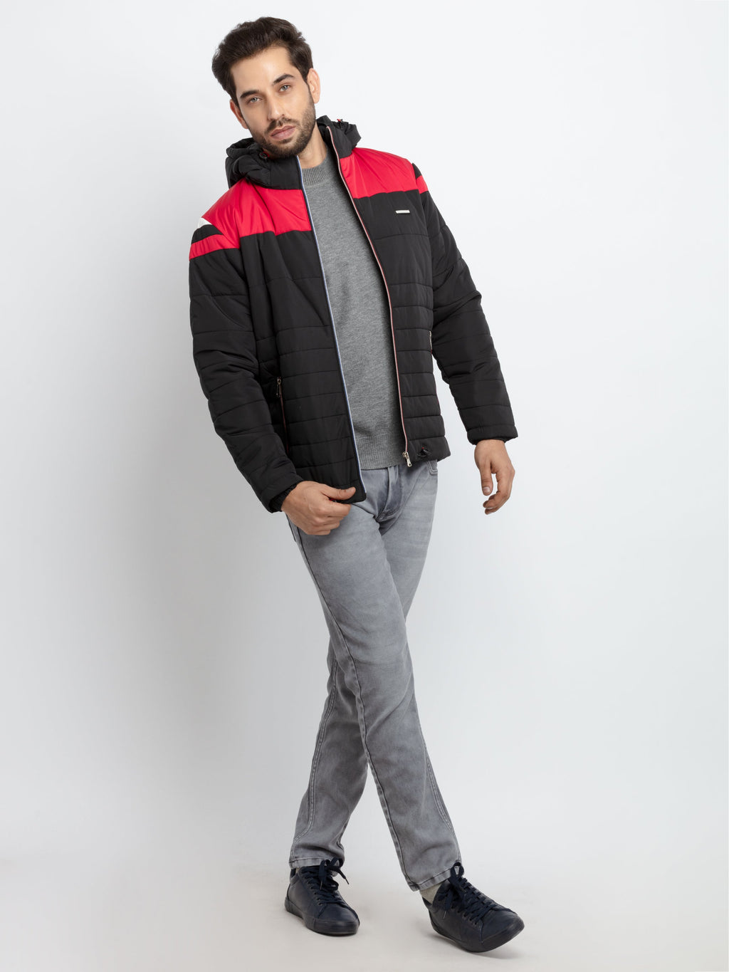 Mens Quilted Hooded Jacket