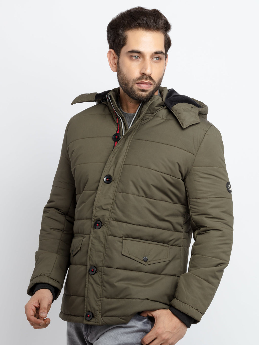 Mens Quilted Hooded Jacket