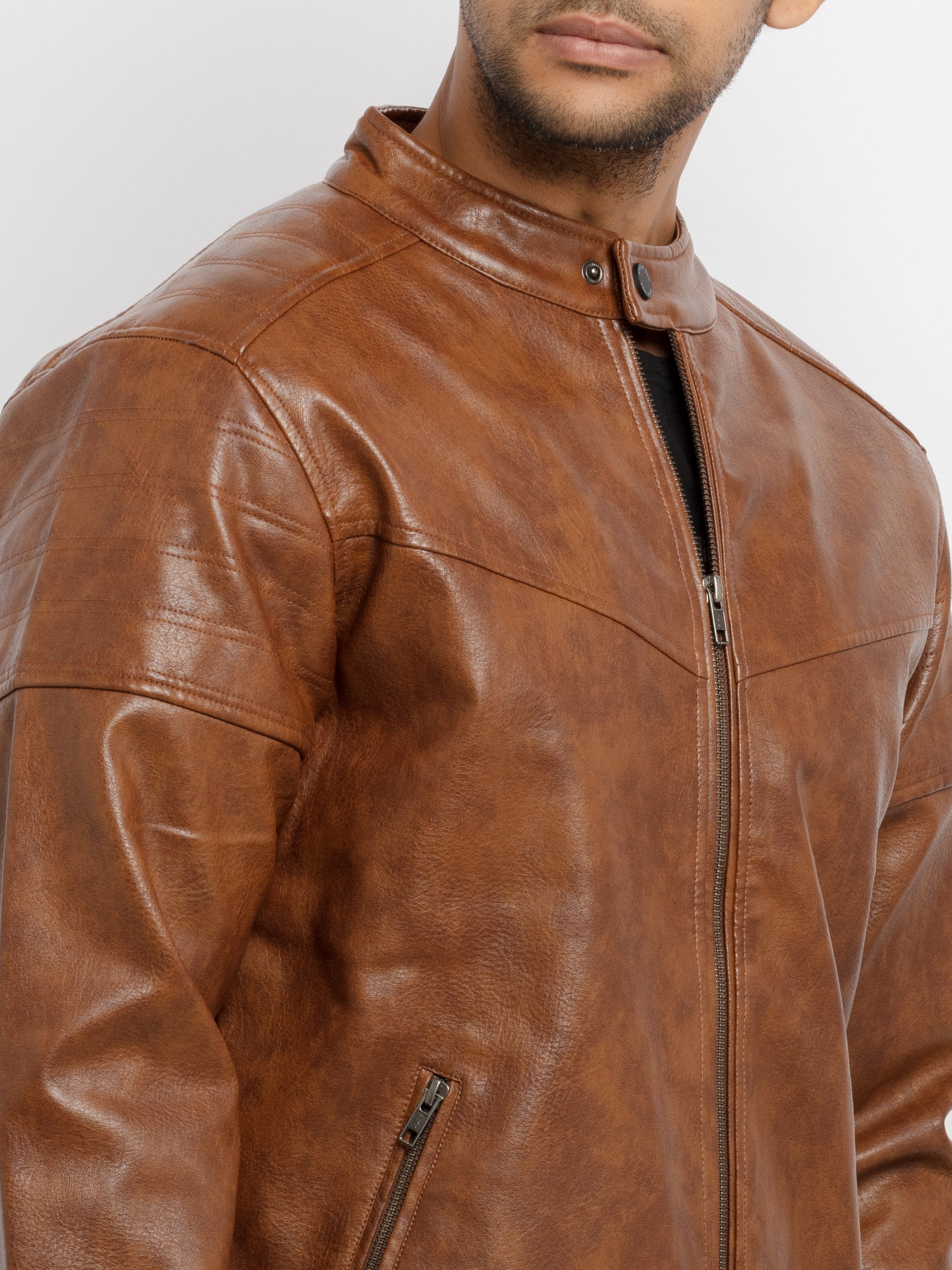 New! Indianapolis Brown Cowhide Leather Police Jacket – Taylor's  Leatherwear, Inc.