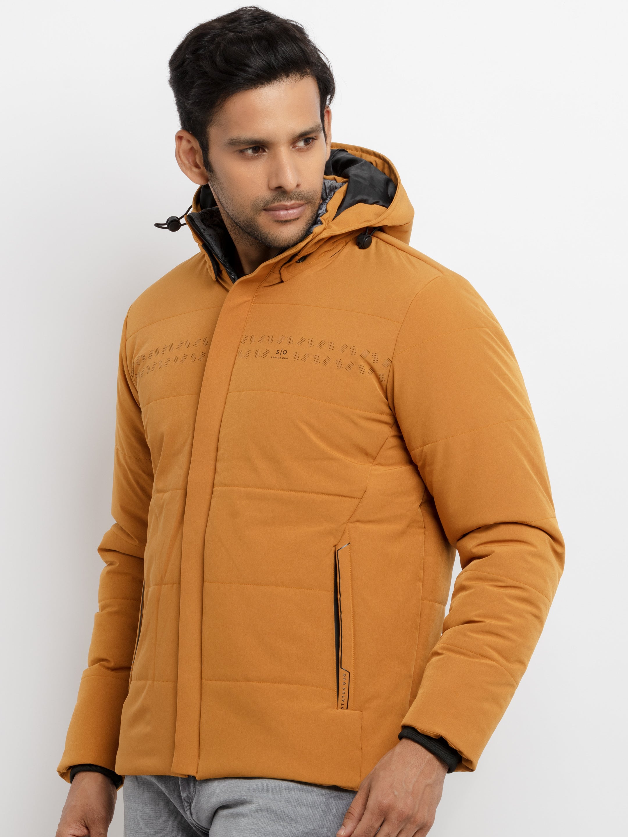 Mens Quilted Hooded Jacket