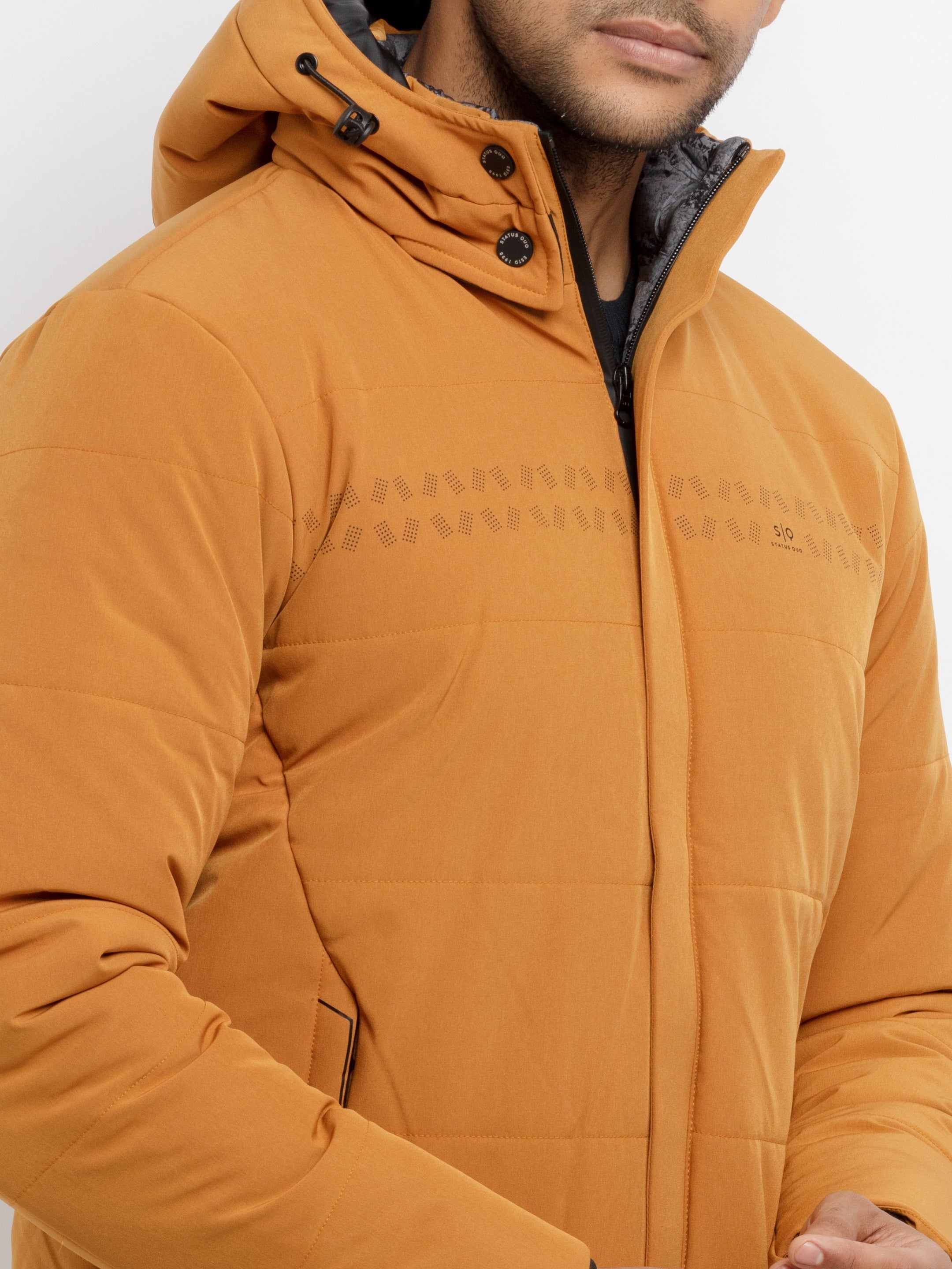 Mens Quilted Hooded Jacket