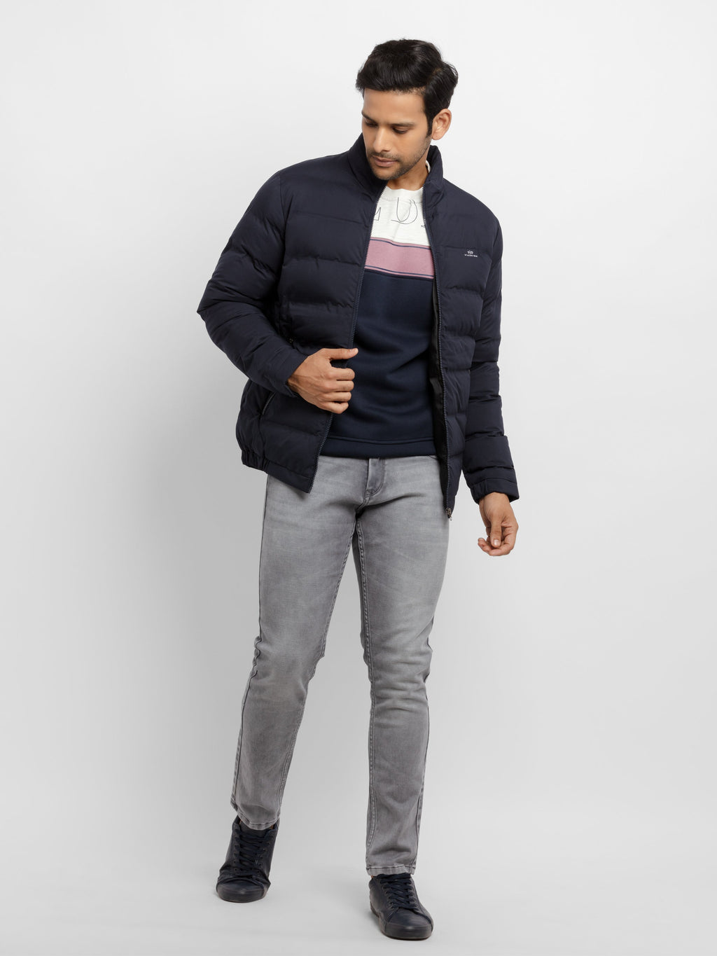 Mens Quilted  High Neck Jacket