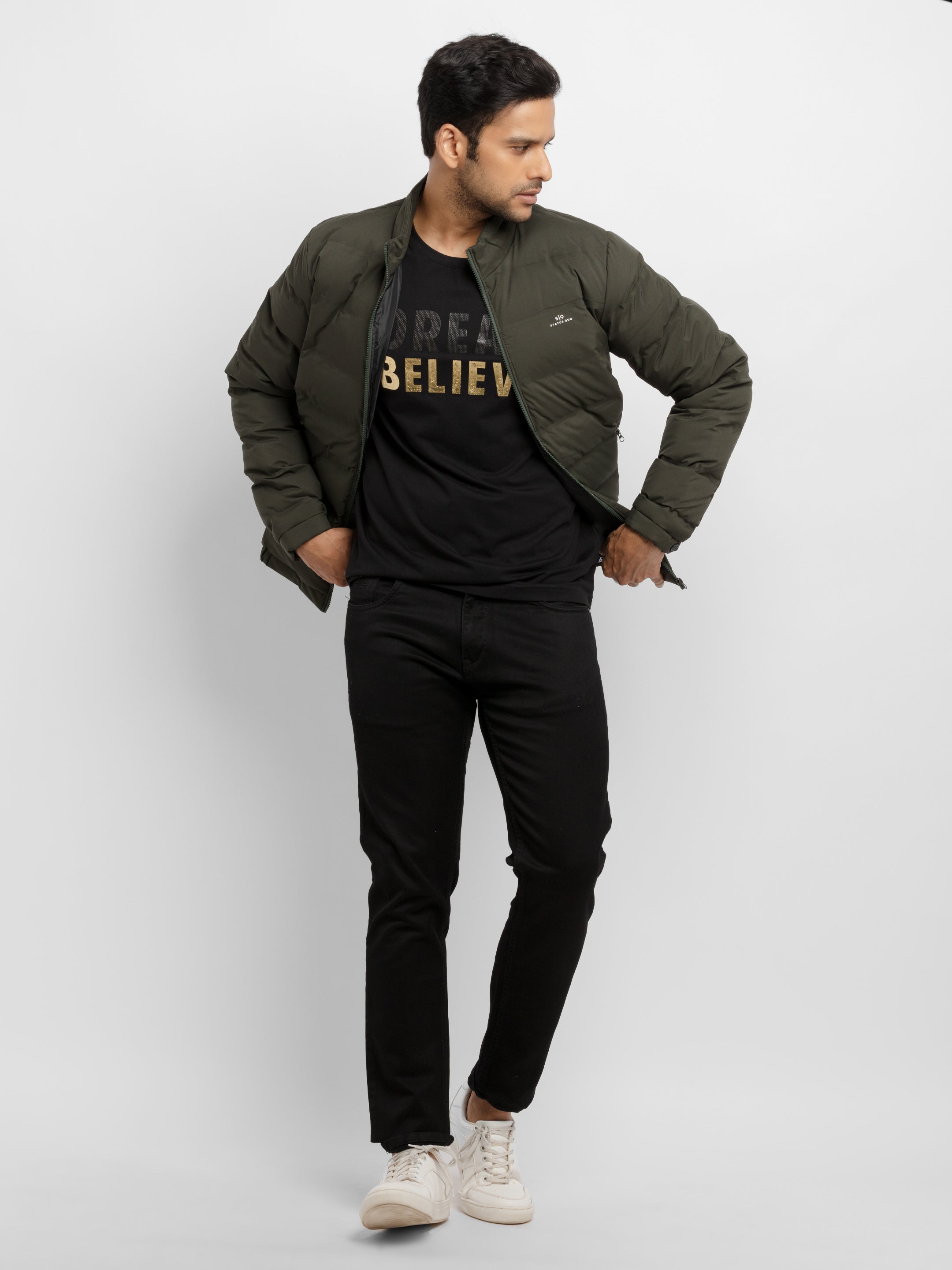 Mens Quilted  High Neck Jacket