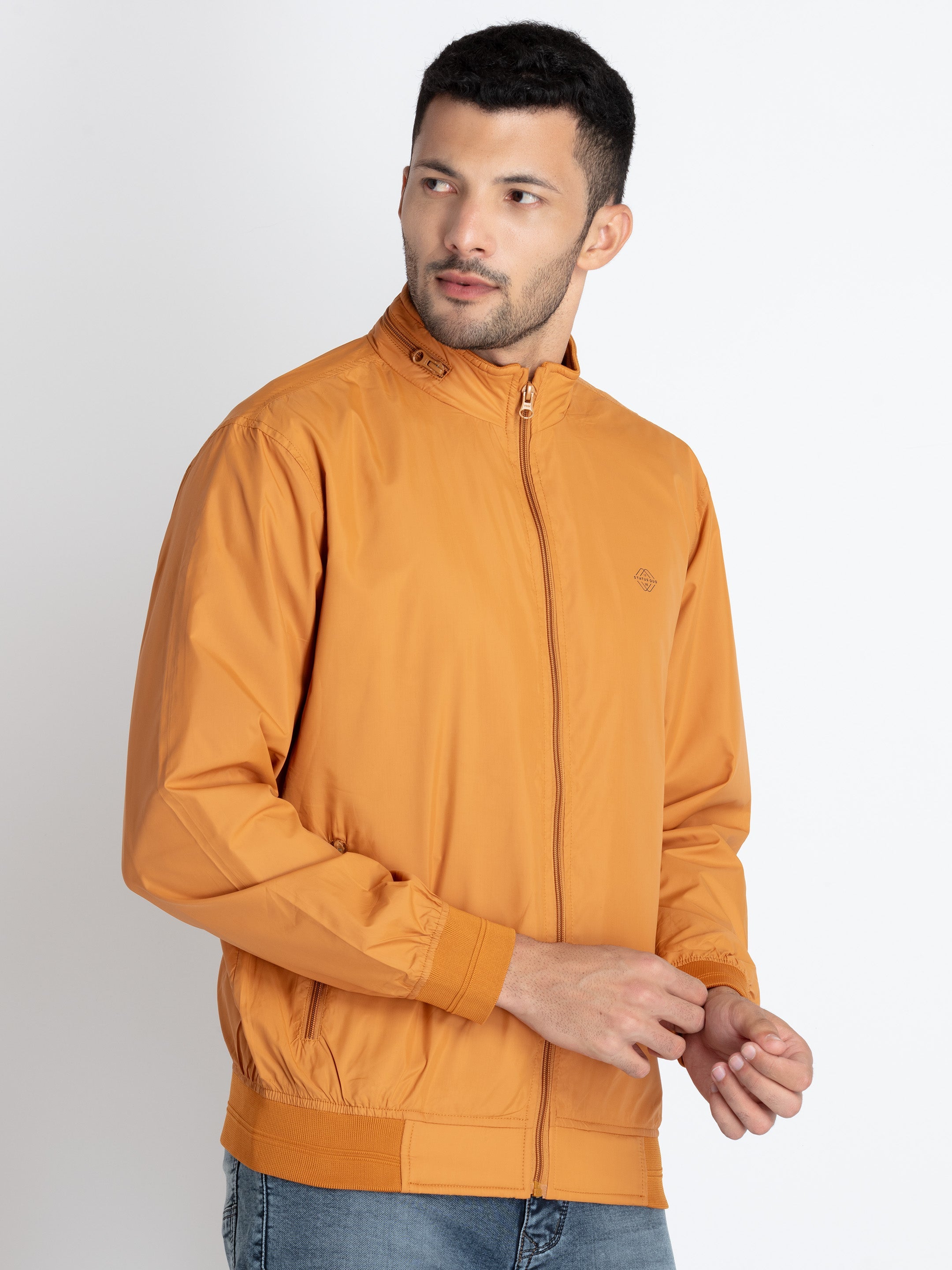 Mens Solid High Neck Lightweight Jacket Secondary image