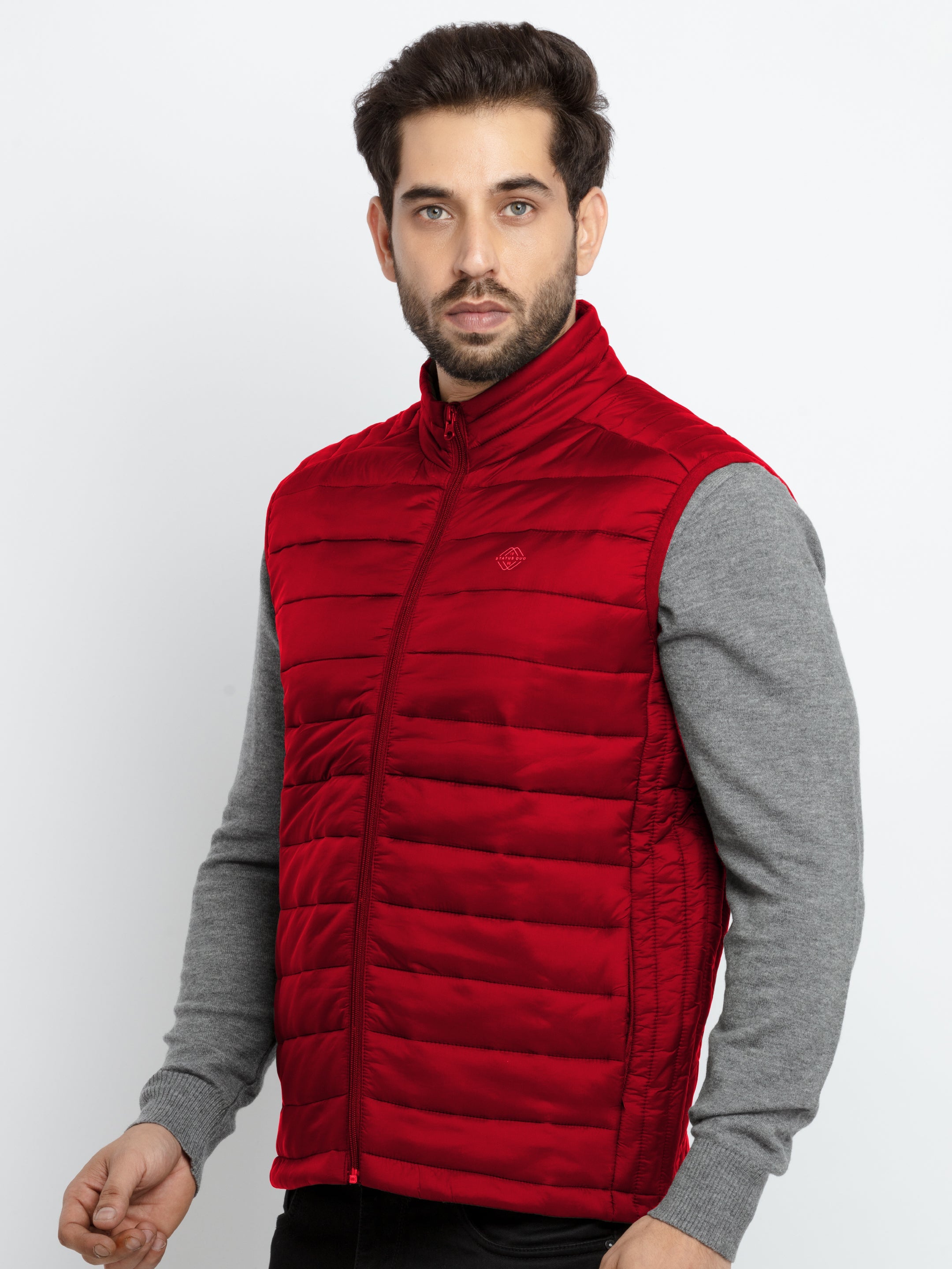 Mens Quilted High Neck Sleeveless Jacket