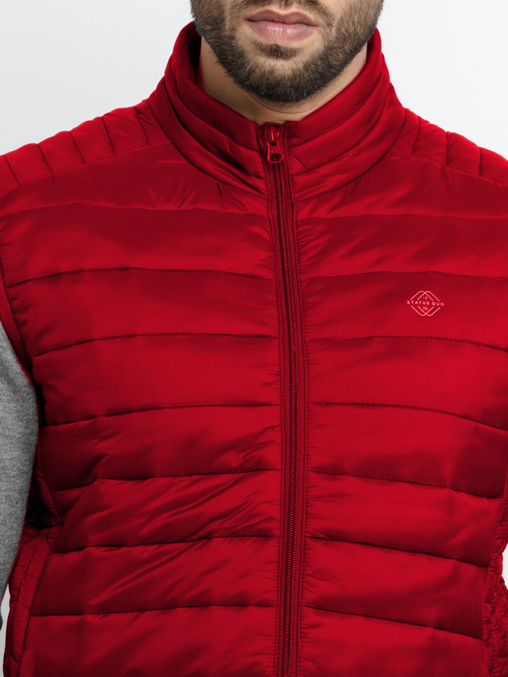 Mens Quilted High Neck Sleeveless Jacket