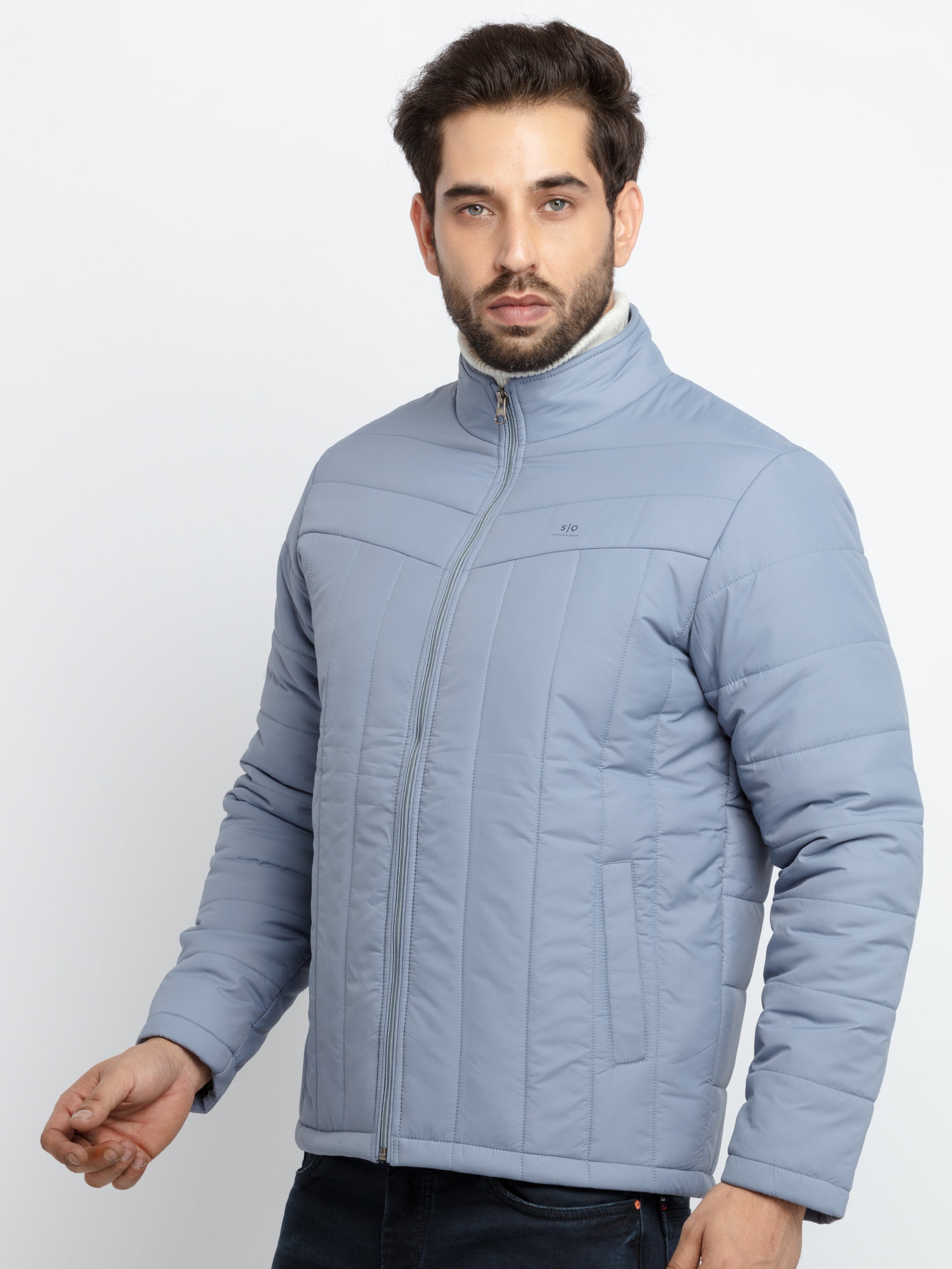 Mens Quilted High Neck Jacket Secondary image