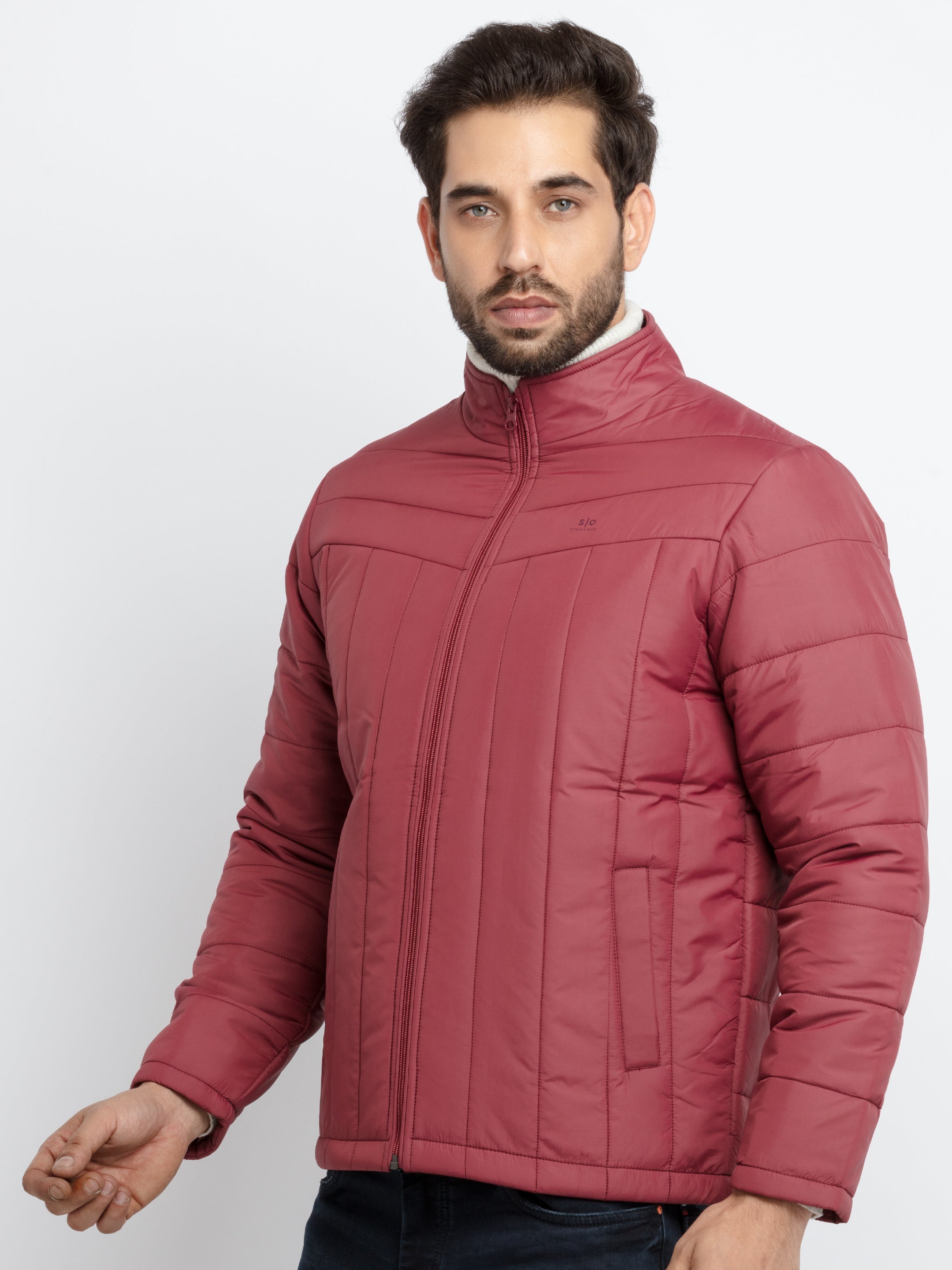 Mens Quilted High Neck Jacket Secondary image
