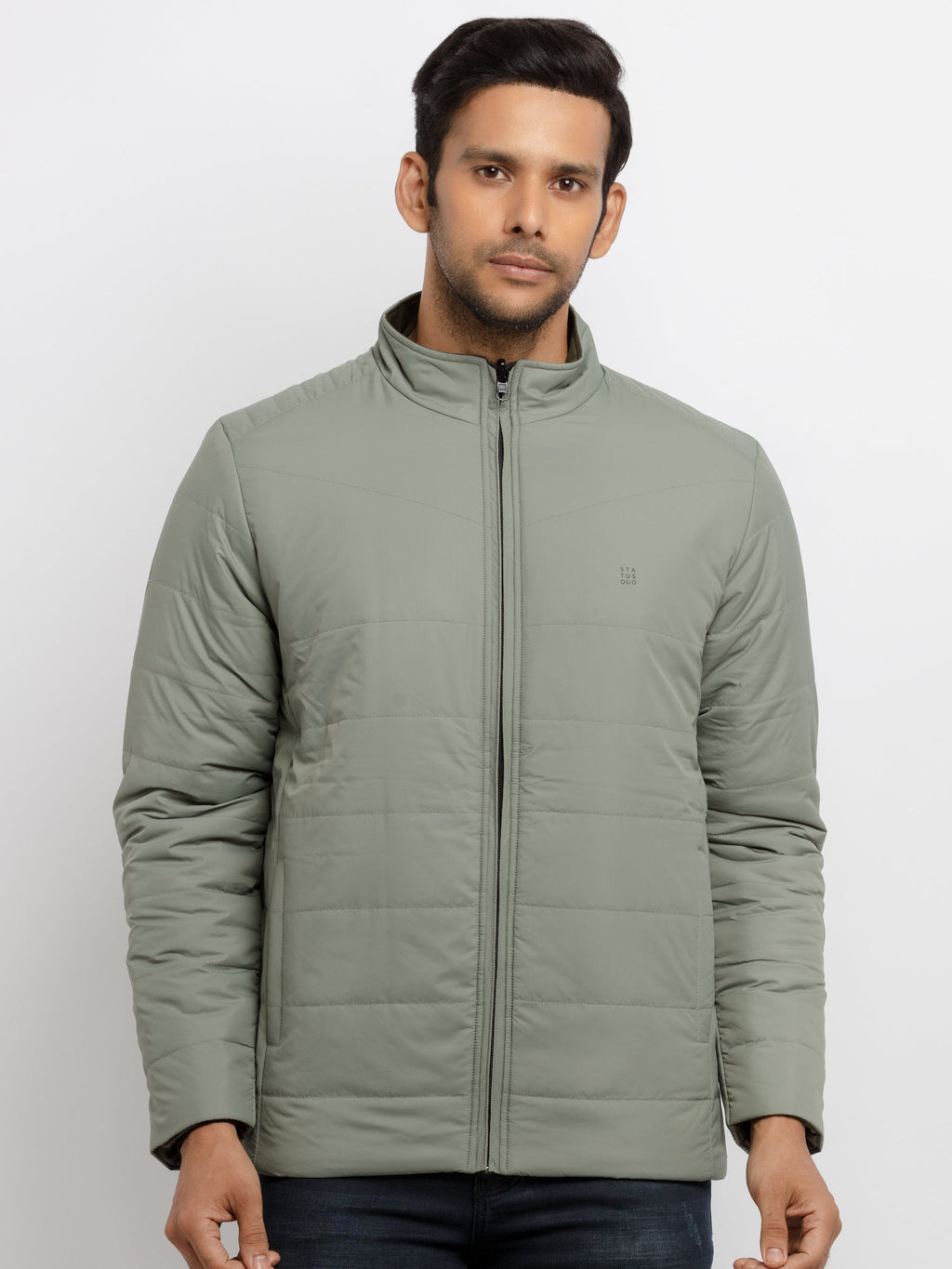 Mens Quilted Reversible High Neck Jacket