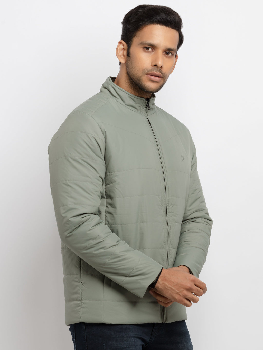 Mens Quilted Reversible High Neck Jacket