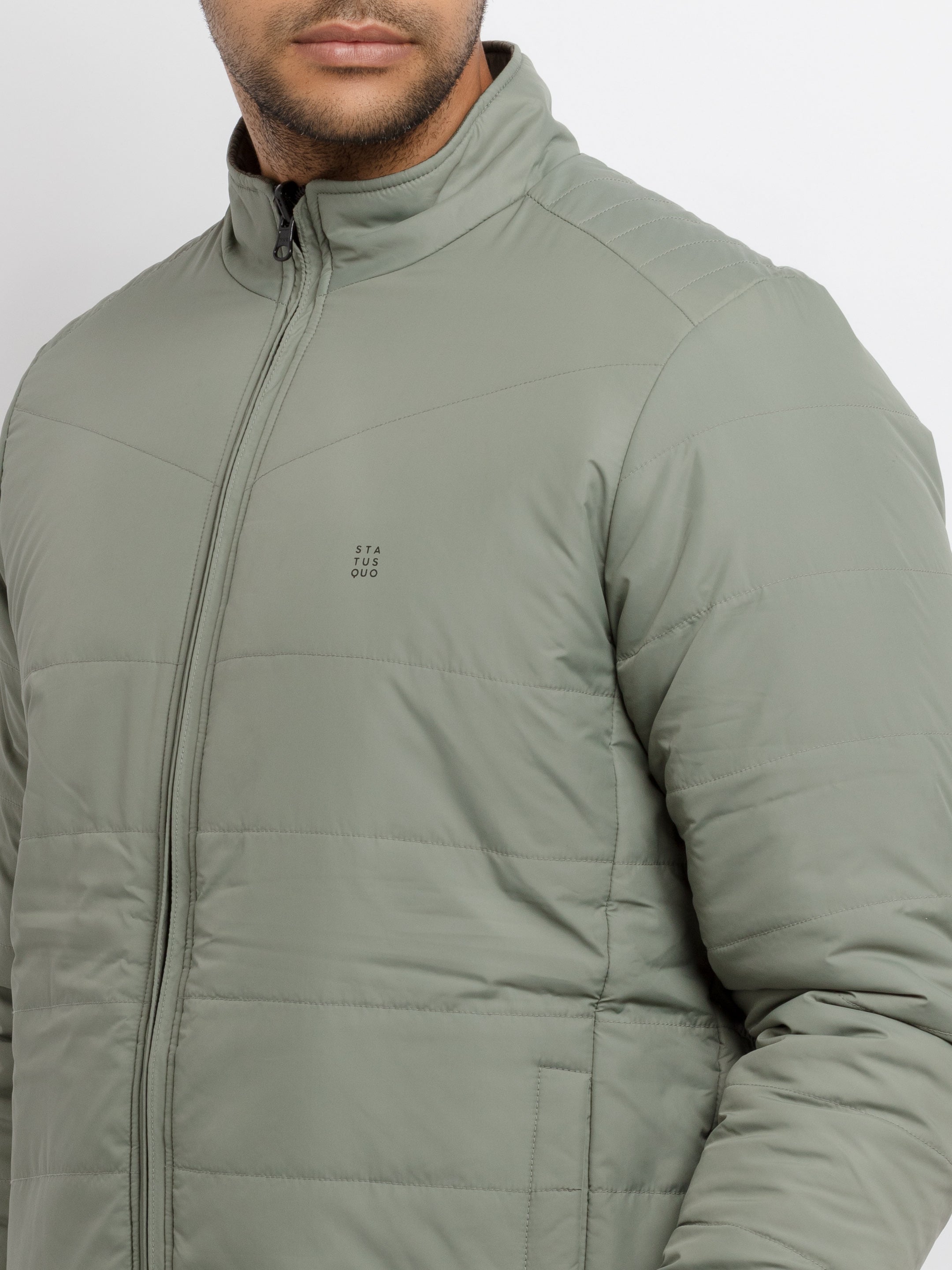 Mens Quilted Reversible High Neck Jacket