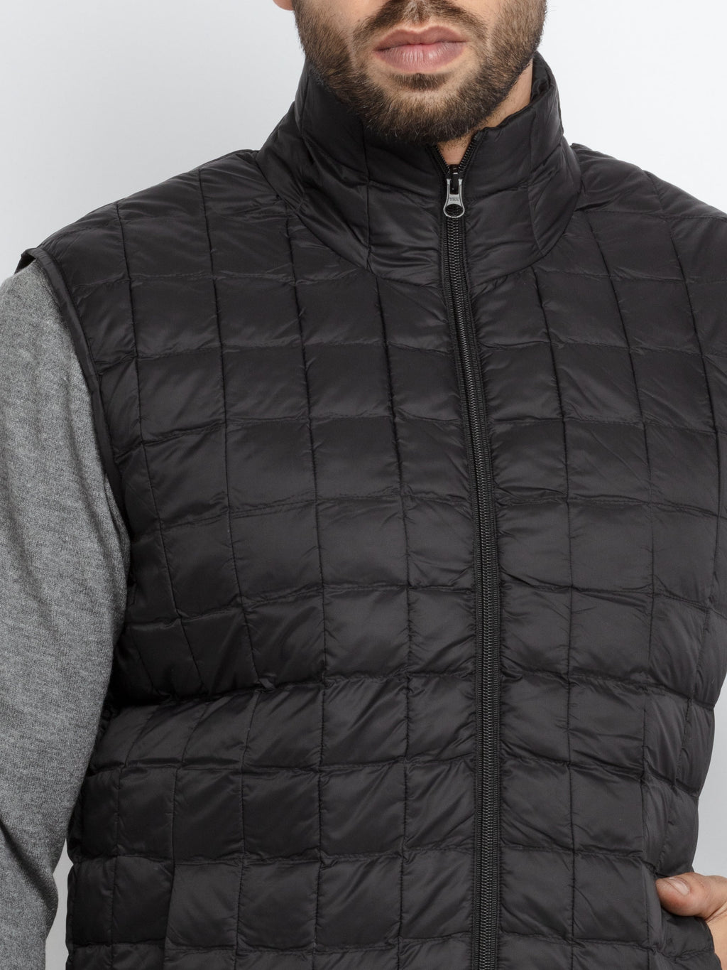 Mens Quilted High Neck Sleeveless Jacket