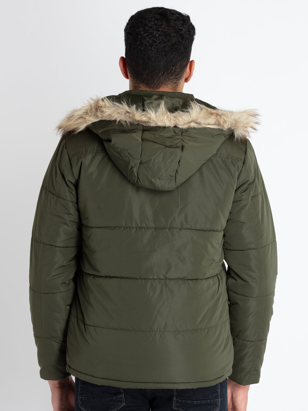 Mens Quilted Puffer Jacket With Detachable Hood