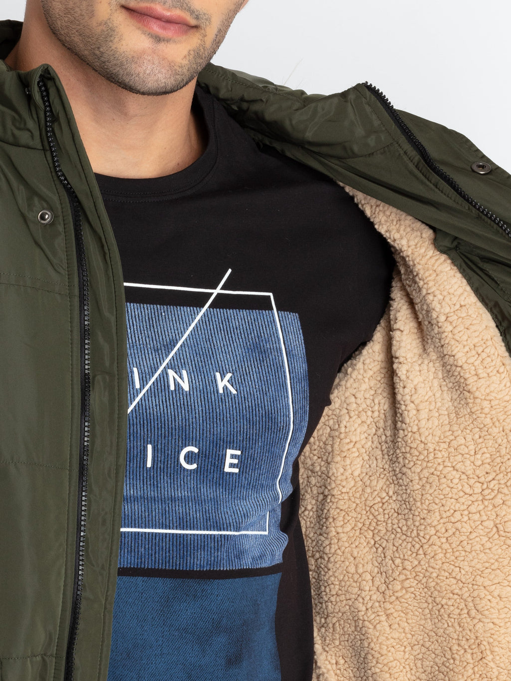 Mens Quilted Puffer Jacket With Detachable Hood