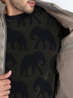 Mens Quilted  Puffer High Neck Jacket