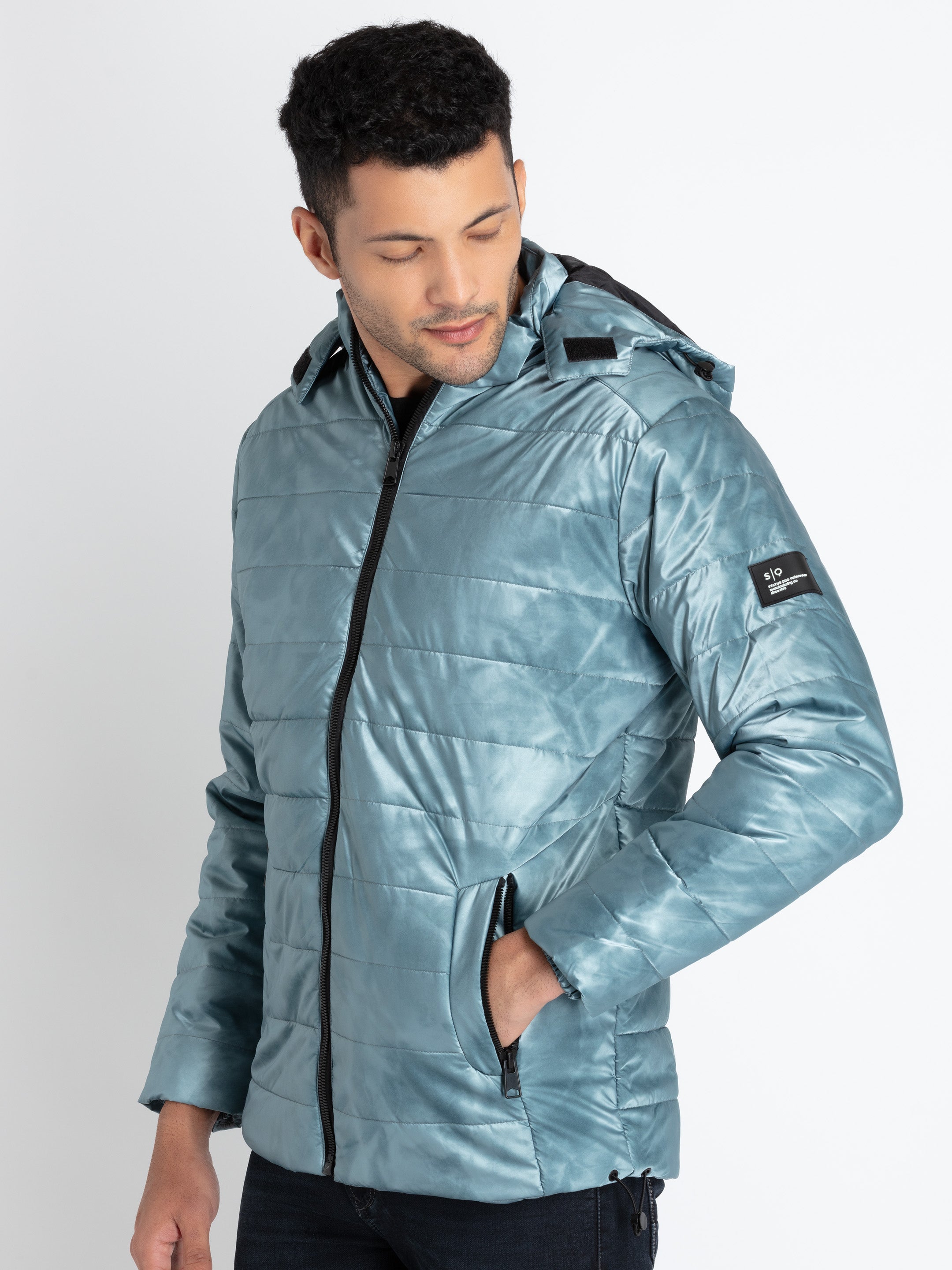 Mens Quilted Hooded Jacket Secondary image