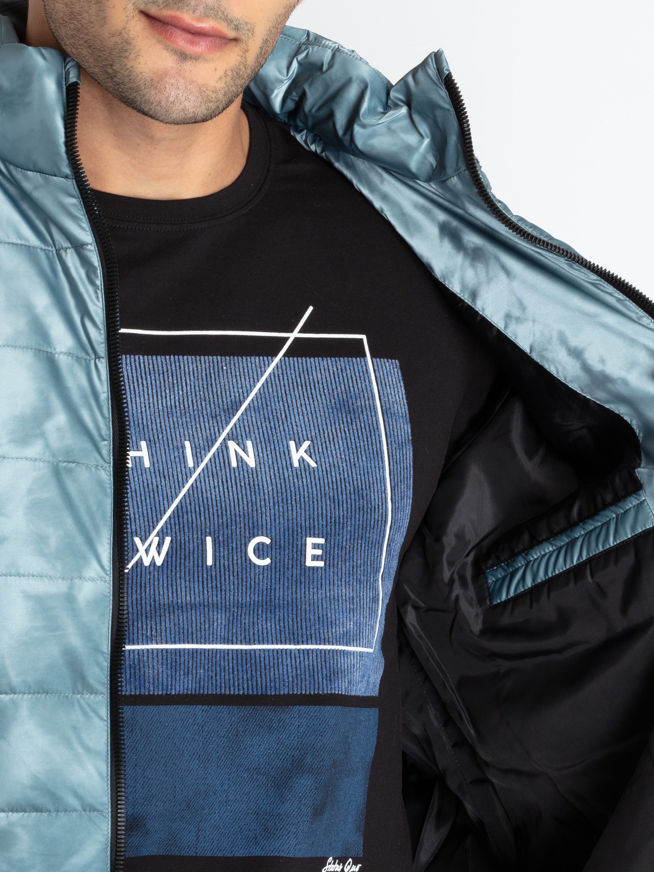 Mens Quilted Hooded Jacket