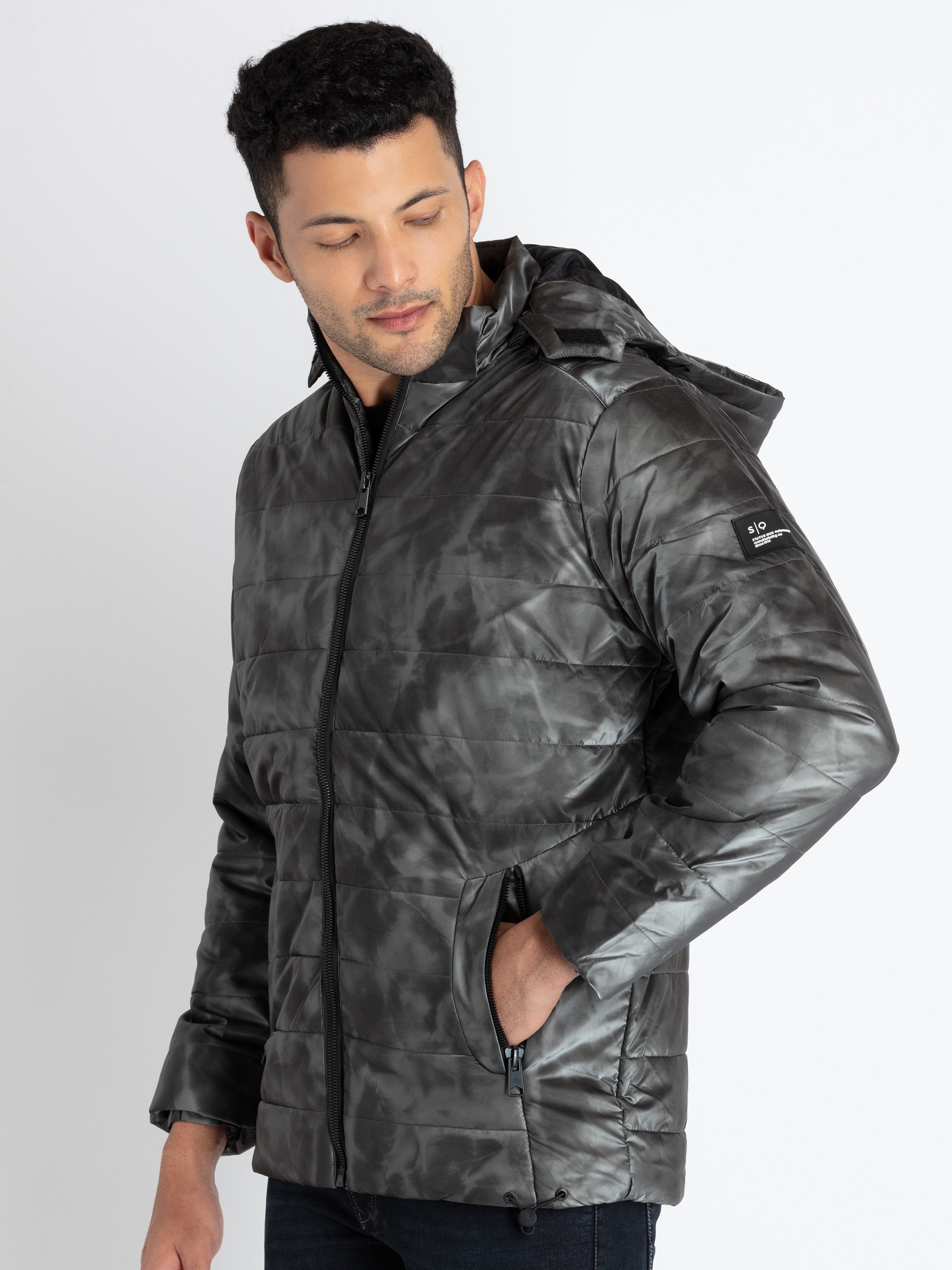 Mens Quilted Hooded Jacket Secondary image