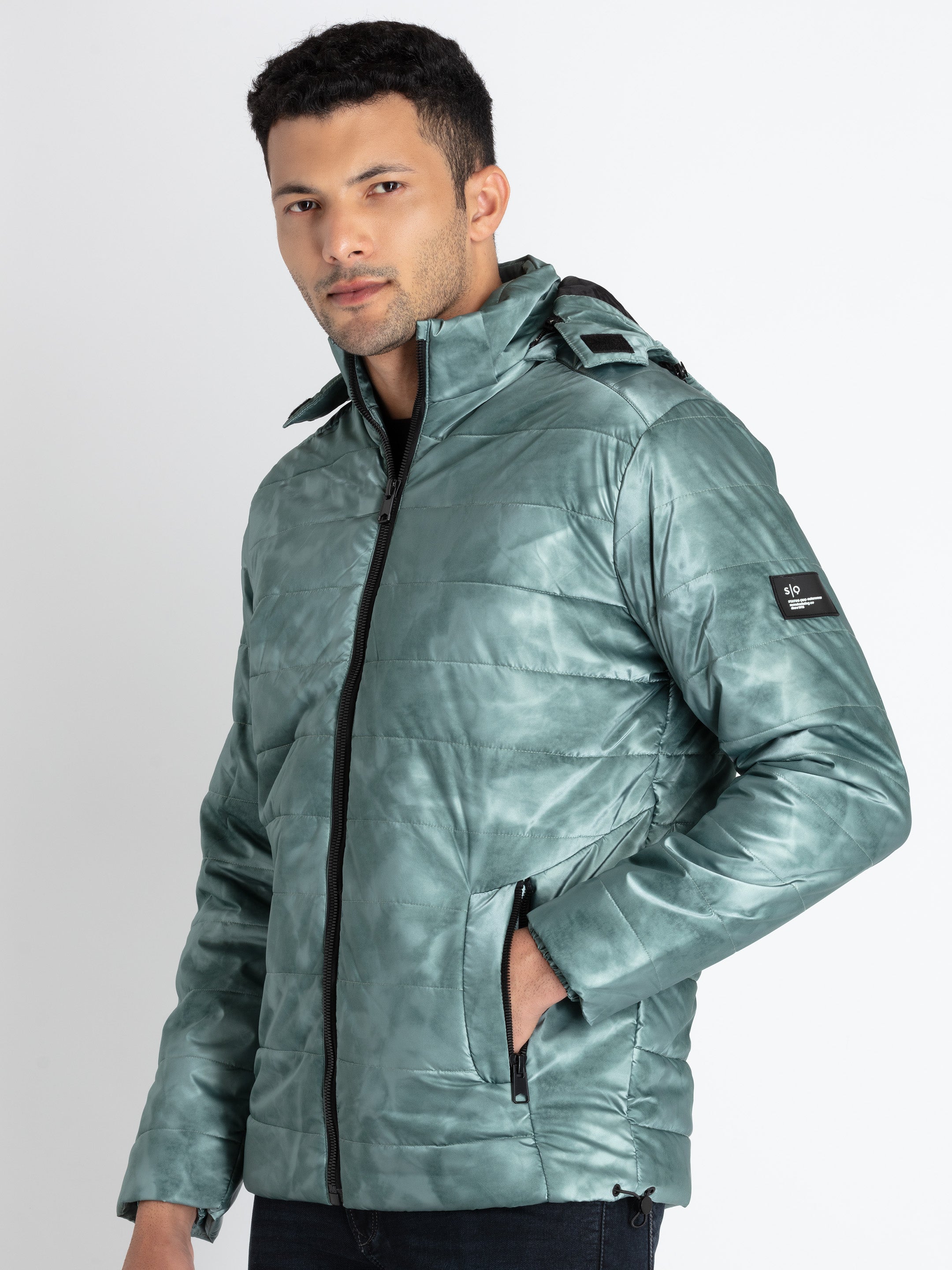 Mens Quilted Hooded Jacket Secondary image
